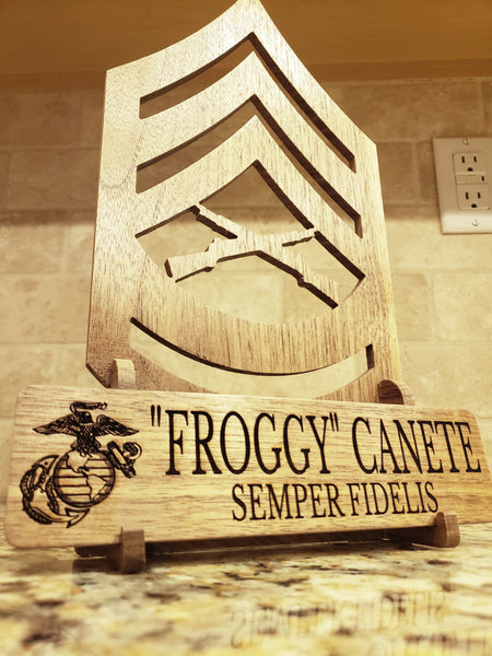 USMC Desk Rank and Nameplate Holder
