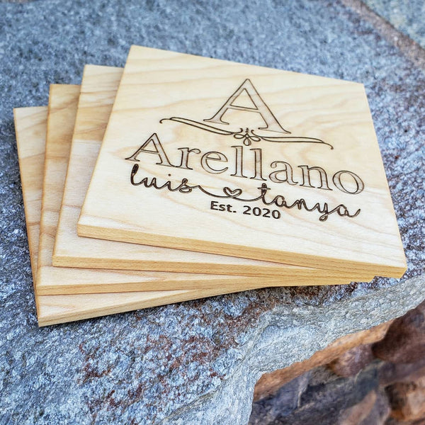 Monogramed Surname Coaster Set