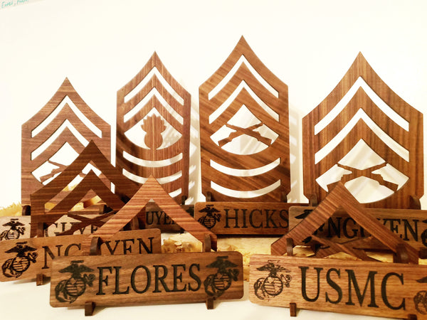 USMC Desk Rank and Nameplate Holder