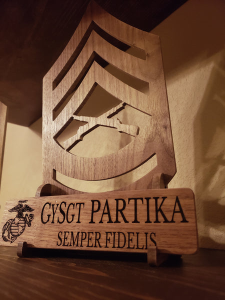 USMC Desk Rank and Nameplate Holder